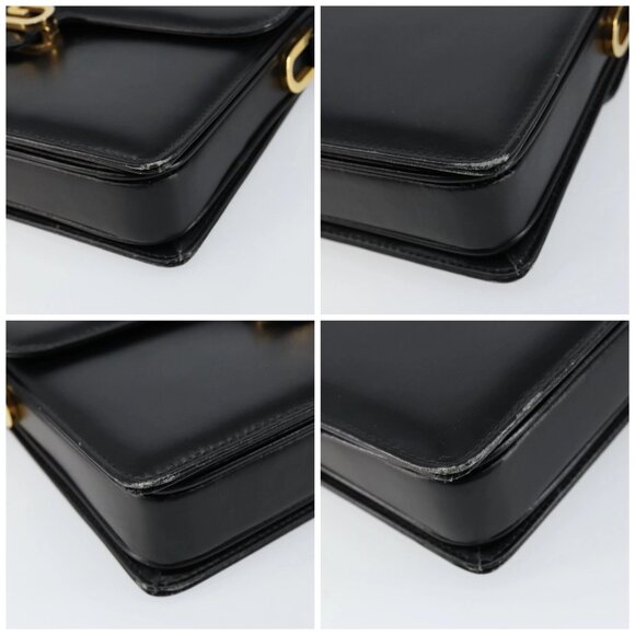 GUCCI Shoulder Bag Leather Black Gold Auth ep11506 - Picture 16 of 16